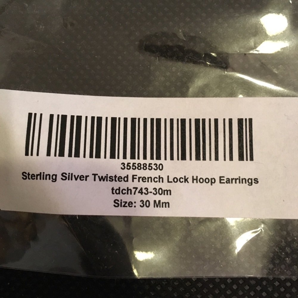 Sterling Silver Twisted Hoop Earrings 30mm New - Picture 3 of 3